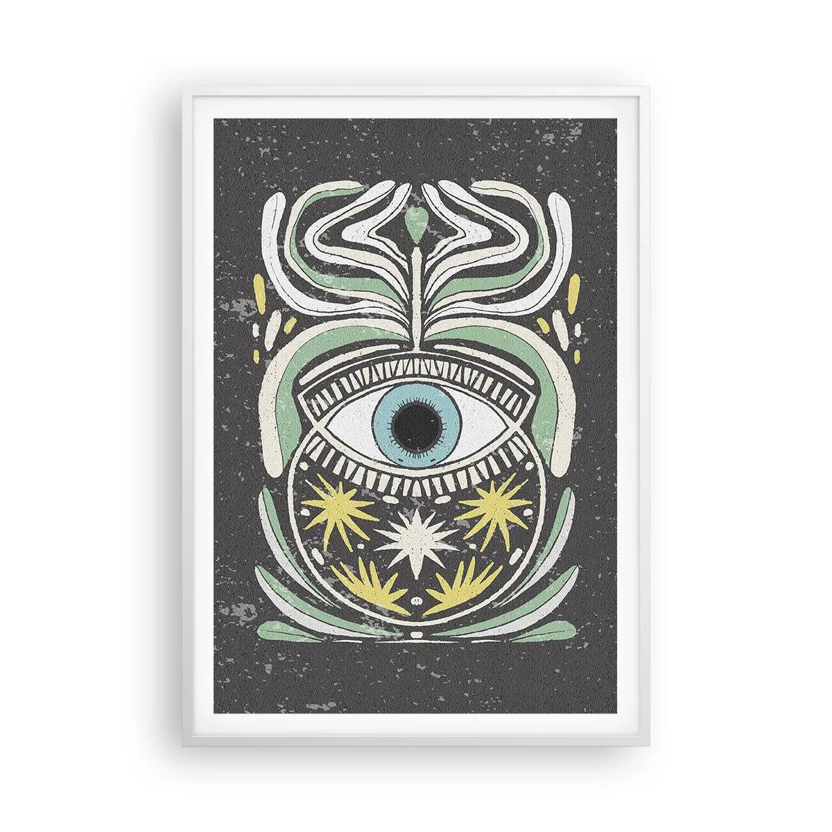 Poster în ramă albă - Ritualuri tribale - 70x100 cm