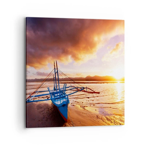 Tablou pe pânză - După o zi lungă, întindeți-vă pe nisip - 70x70 cm