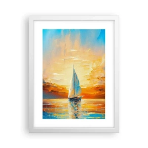Poster în ramă albă - Navigare prin aur - 30x40 cm