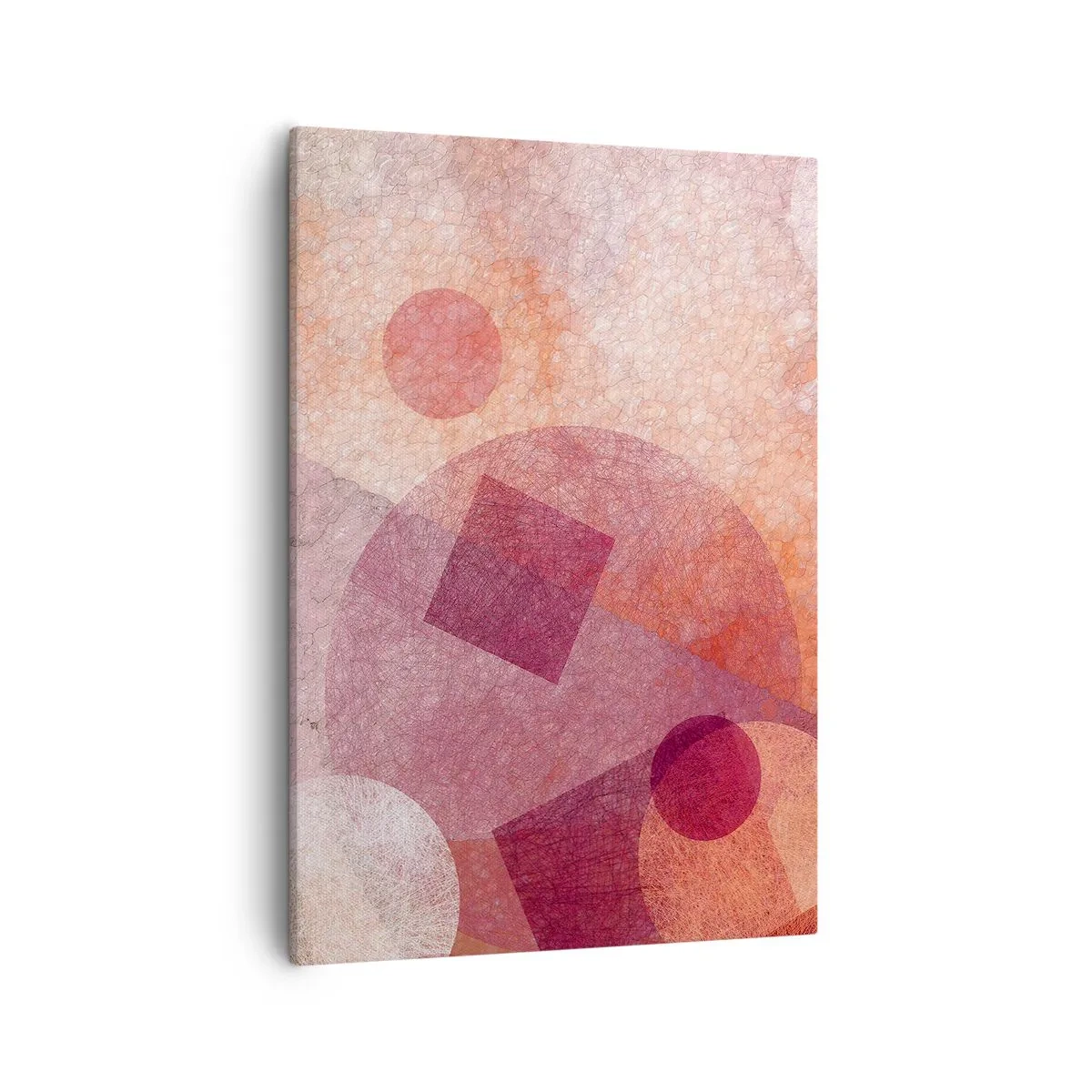 Tablou pe pânză - Transformări geometrice în roz - 50x70 cm
