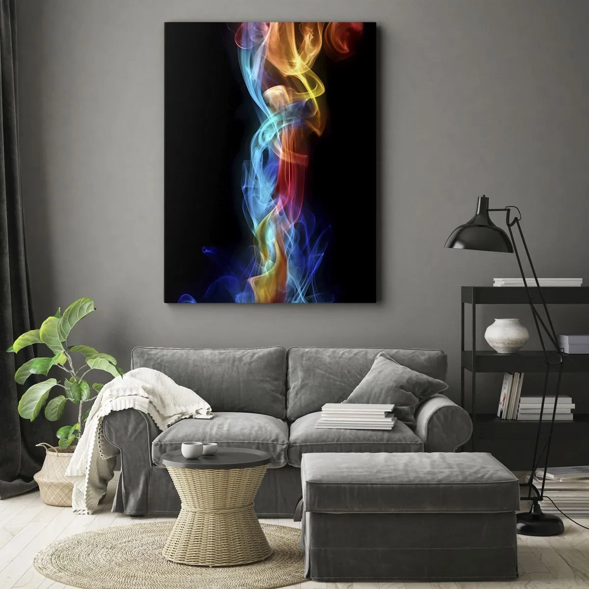Tablou pe pânză - Dansul curcubeului în brumă - 50x70 cm