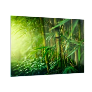 Tablou pe sticlă - Cunoașteți verdeața în sine - 100x70 cm