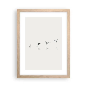 Poster în ramă de stejar deschis - Patru pași simpli - 30x40 cm