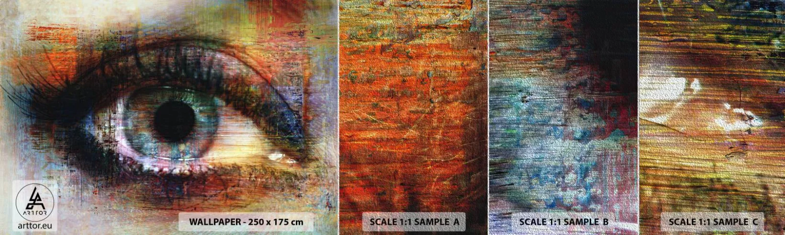 Mostră tapet Premium Sand - Poți privi în suflet - Abstracția, Ochi, Bucată - 100x30 cm