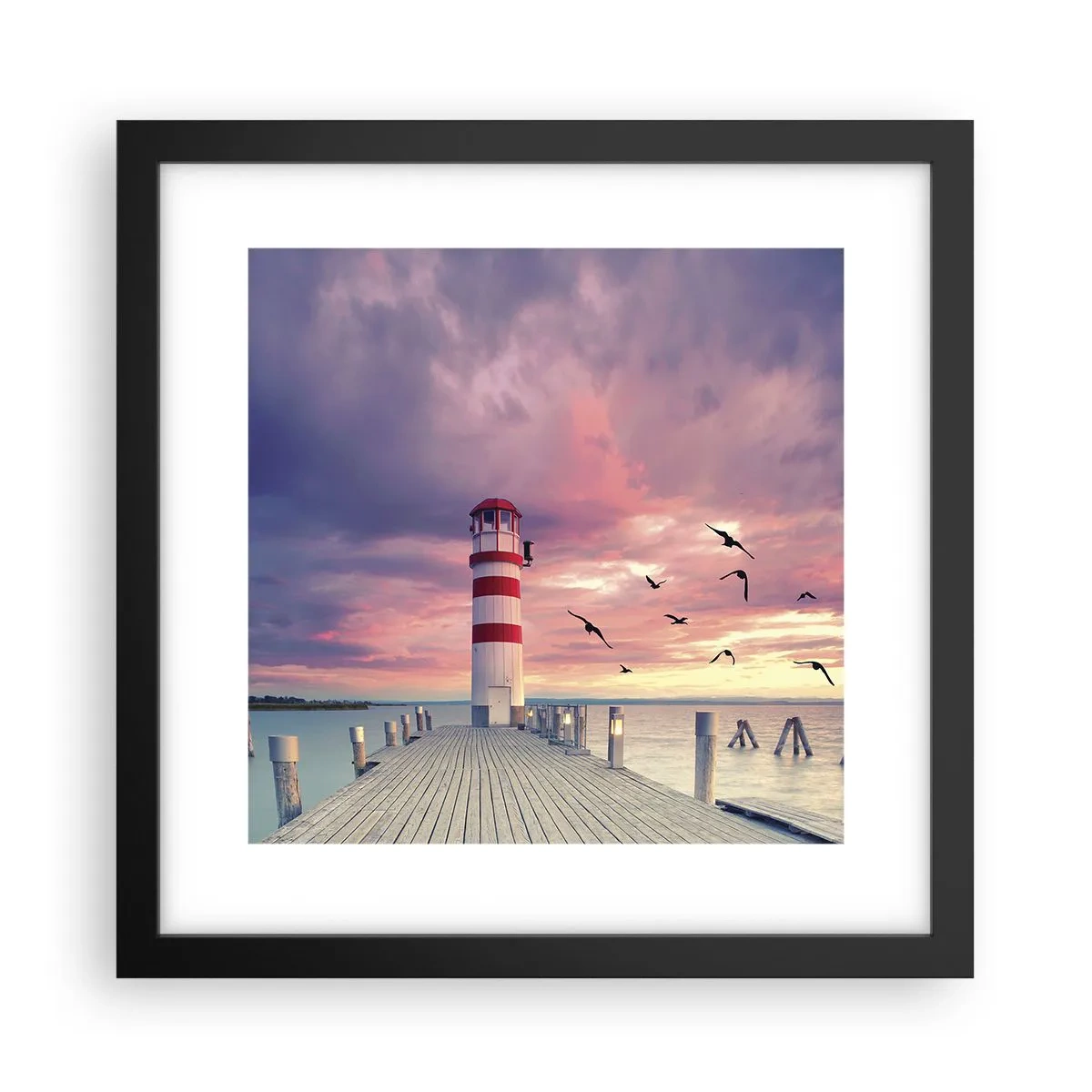 Poster în ramă neagră - Să ne întoarcem în port - 30x30 cm