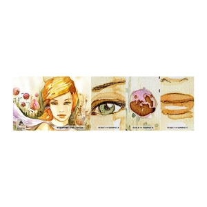 Mostră tapet Premium Canvas - Privirea de smarald care reduce la tăcere furia - Femeie, luncă, Modă - 100x30 cm