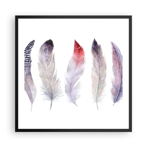 Poster în ramă neagră - Delicate ca o ceață multicoloră - 60x60 cm
