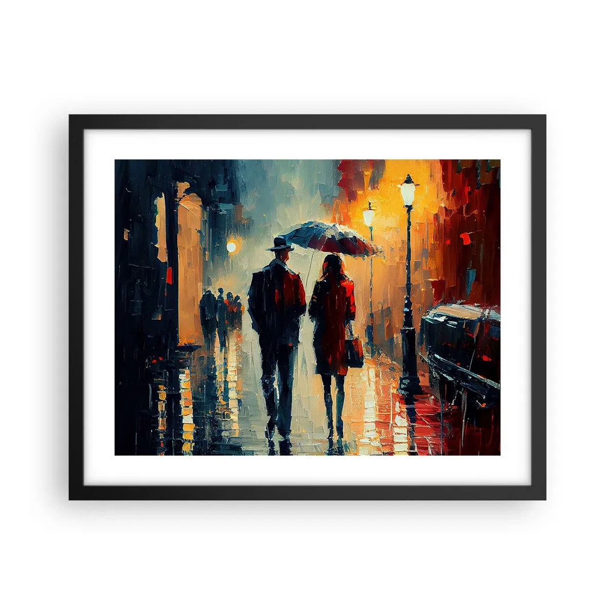 Poster în ramă neagră - Poveste de dragoste urbană - 50x40 cm