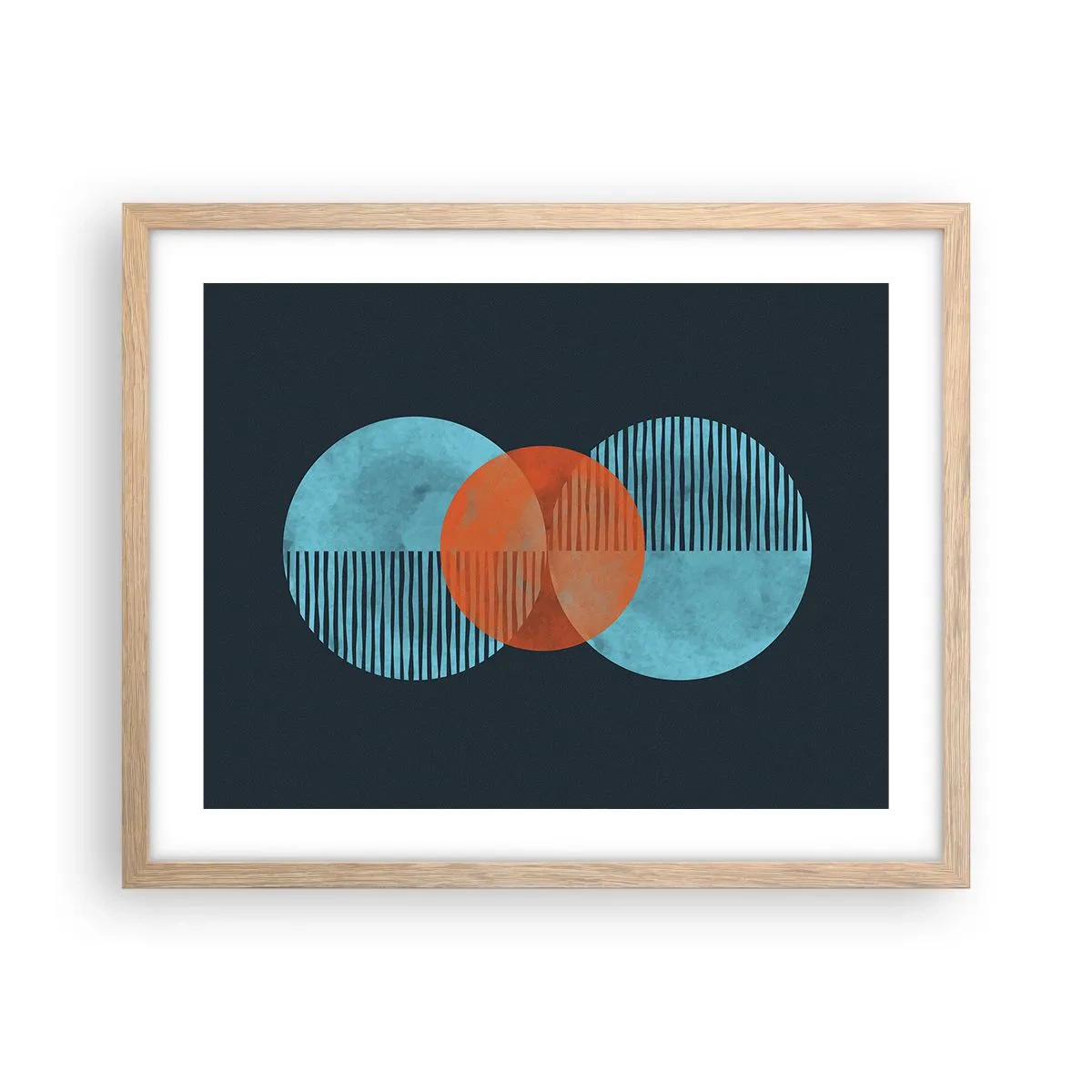 Poster în ramă de stejar deschis - Compoziție simetrică - 50x40 cm