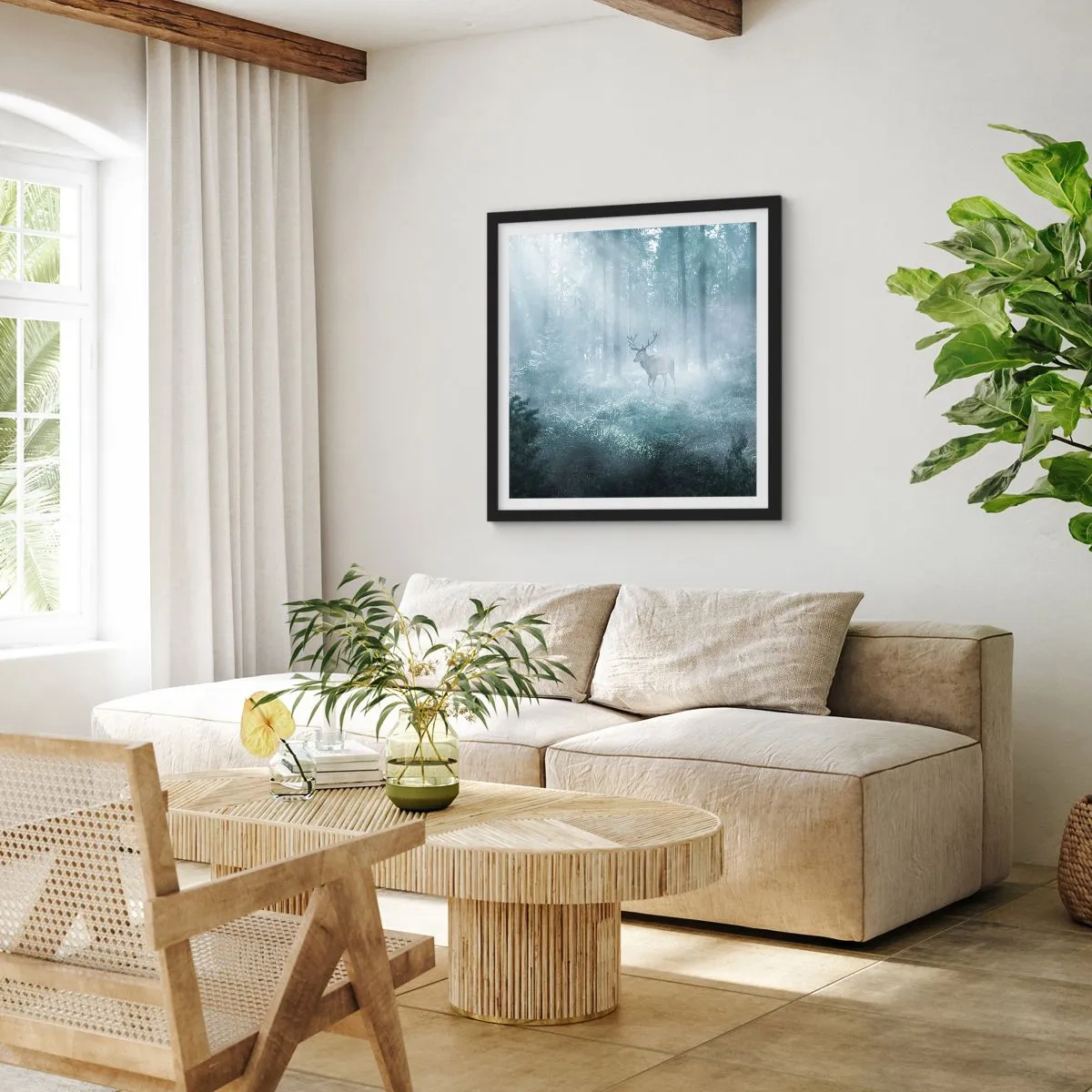 Poster în ramă neagră - Plimbarea de dimineață prin regat - 40x40 cm