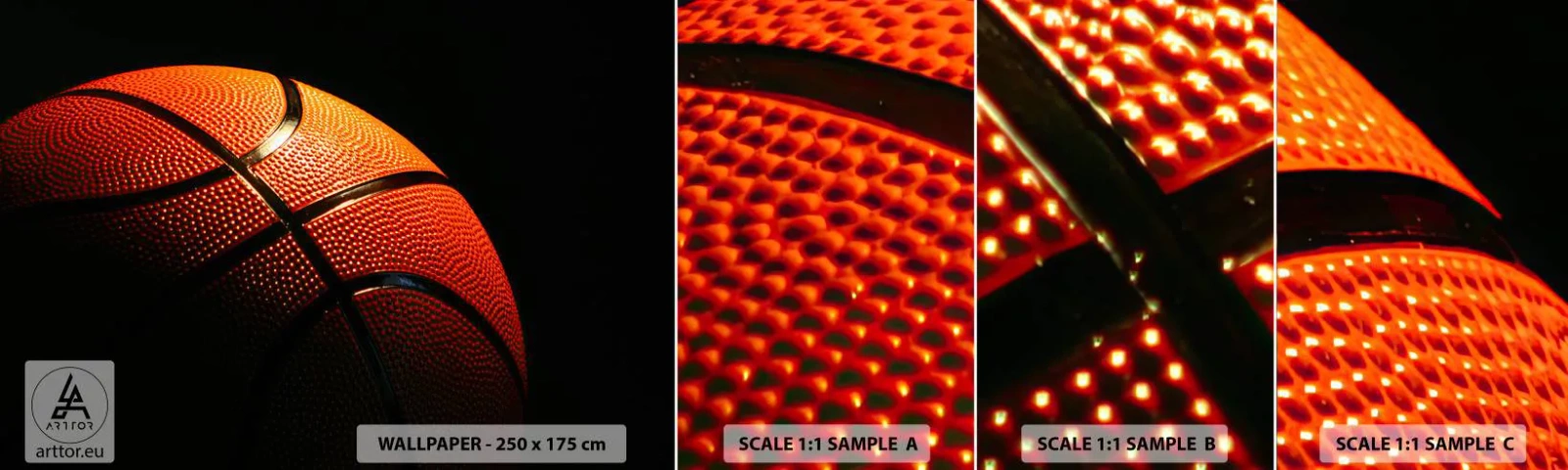 Mostră de Tapet Standard Eco - Frumoasă ca o planetă - Sport, Baschet, Baschet - 100x30 cm