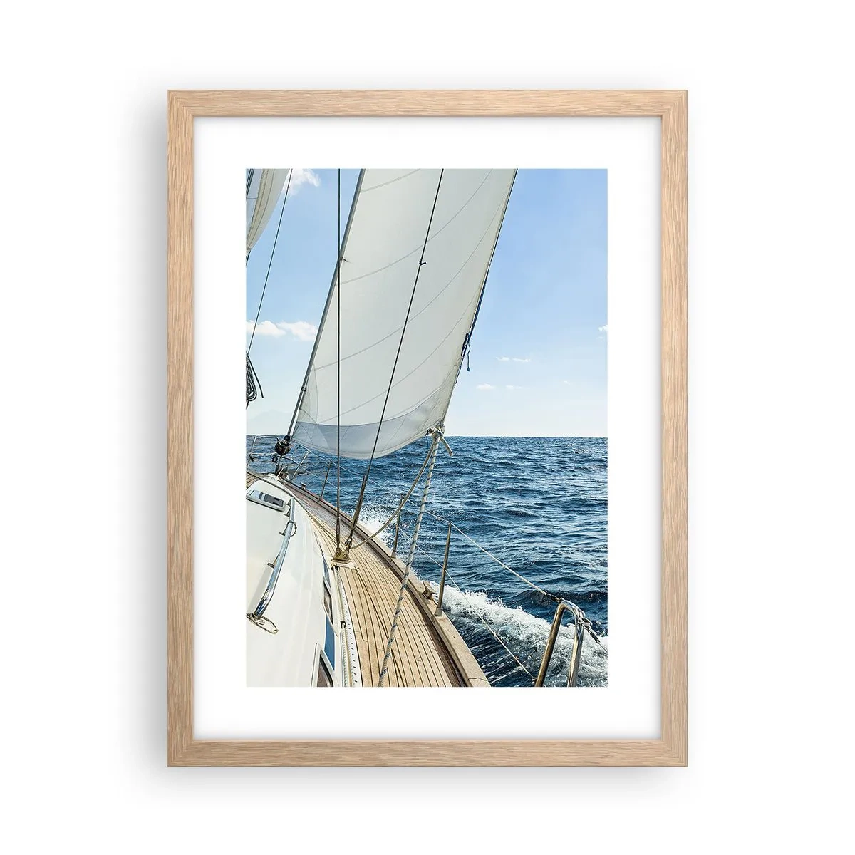 Poster în ramă de stejar deschis - Ahoy aventura - 30x40 cm