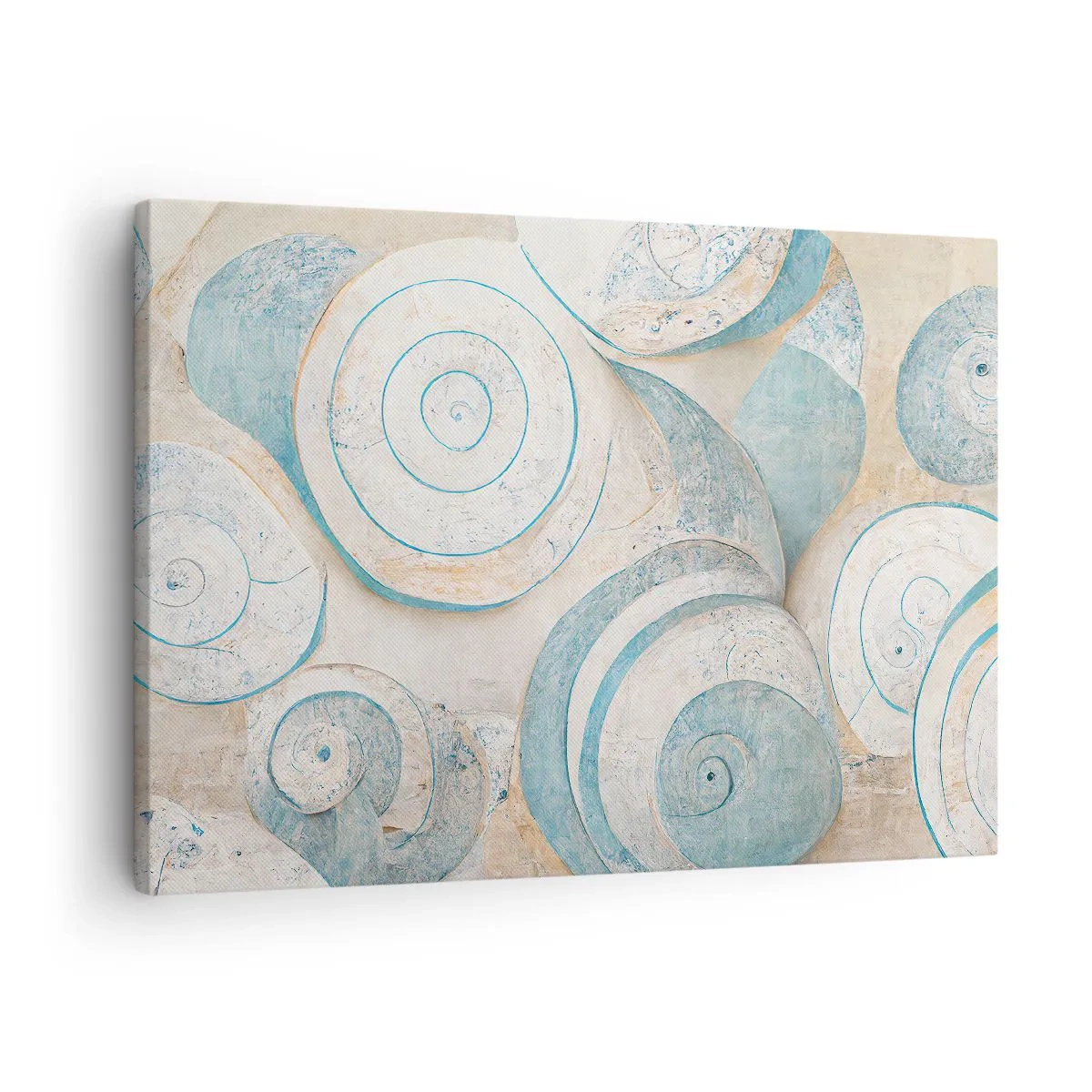 Tablou pe pânză Canvas - Scoici abstracte în nuanțe pastelate - 70x50cm - Ce ascunde cochilia? - Decorațiune modernă pentru perete pentru living și dormitor ARTTOR
