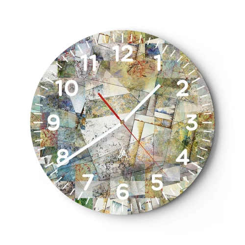 Ceas de perete - Ceas pe sticlă - Remaniere geometrică - 30x30 cm
