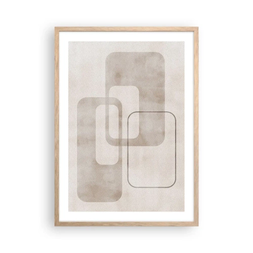 Poster în ramă de stejar deschis - Fuga geometrică - 50x70 cm