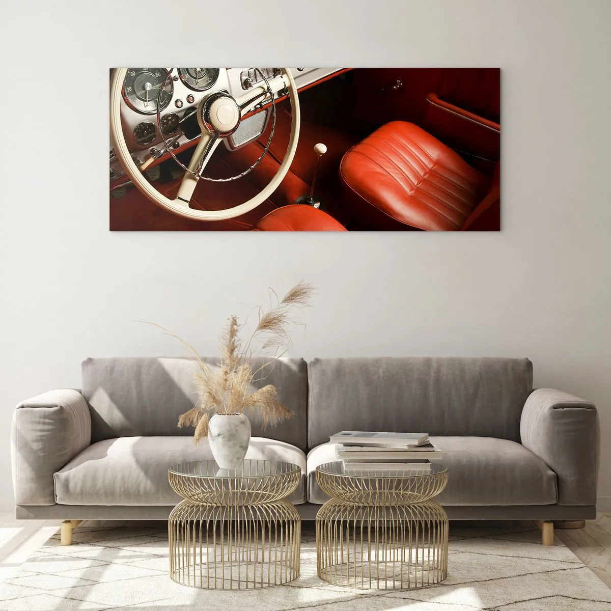 Tablou pe sticlă - Lux în stil vintage - 90x30 cm