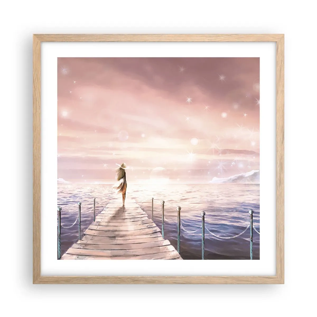 Poster în ramă de stejar deschis - În lumina unui vis - 50x50 cm