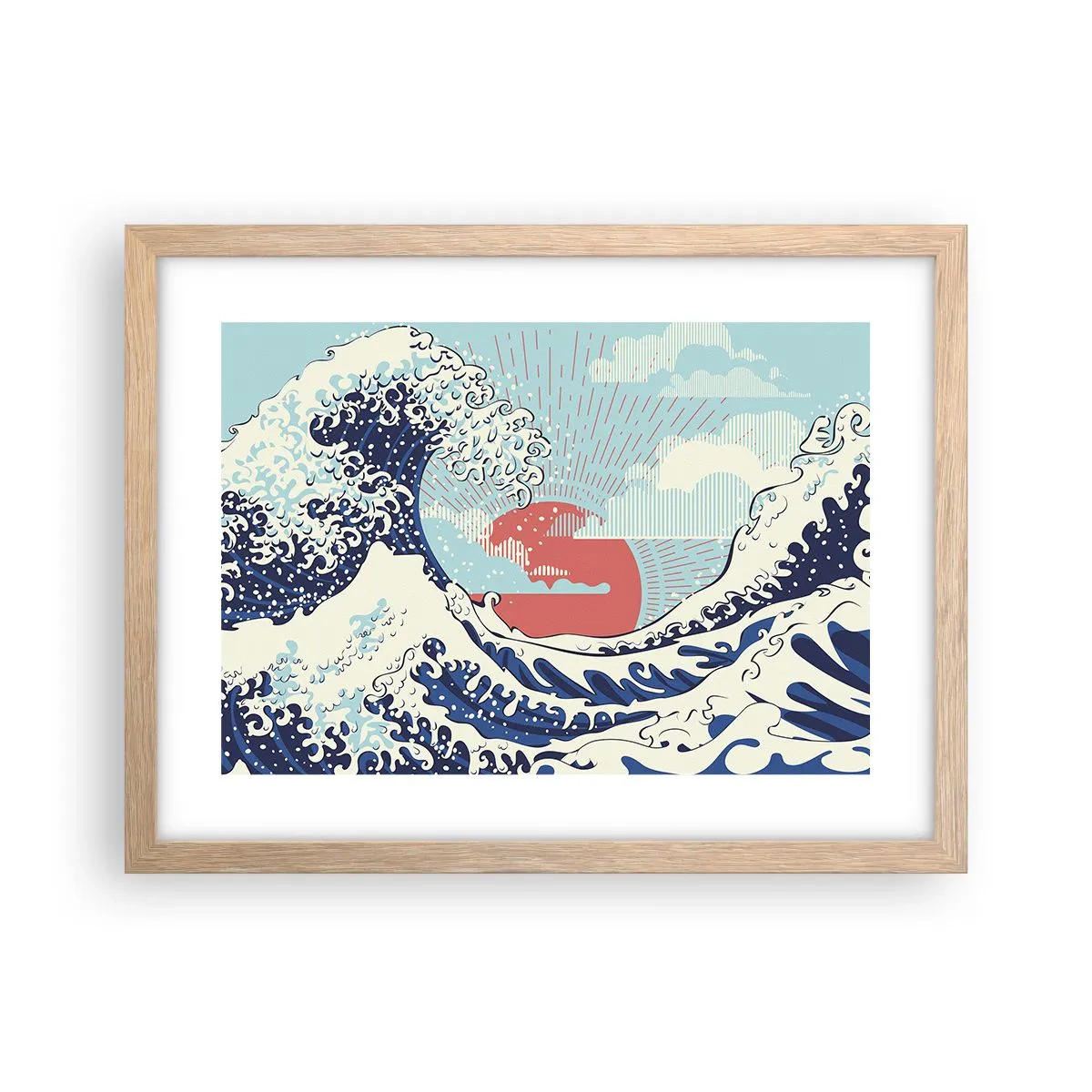 Poster în ramă de stejar deschis - Din inspirații japoneze - 40x30 cm
