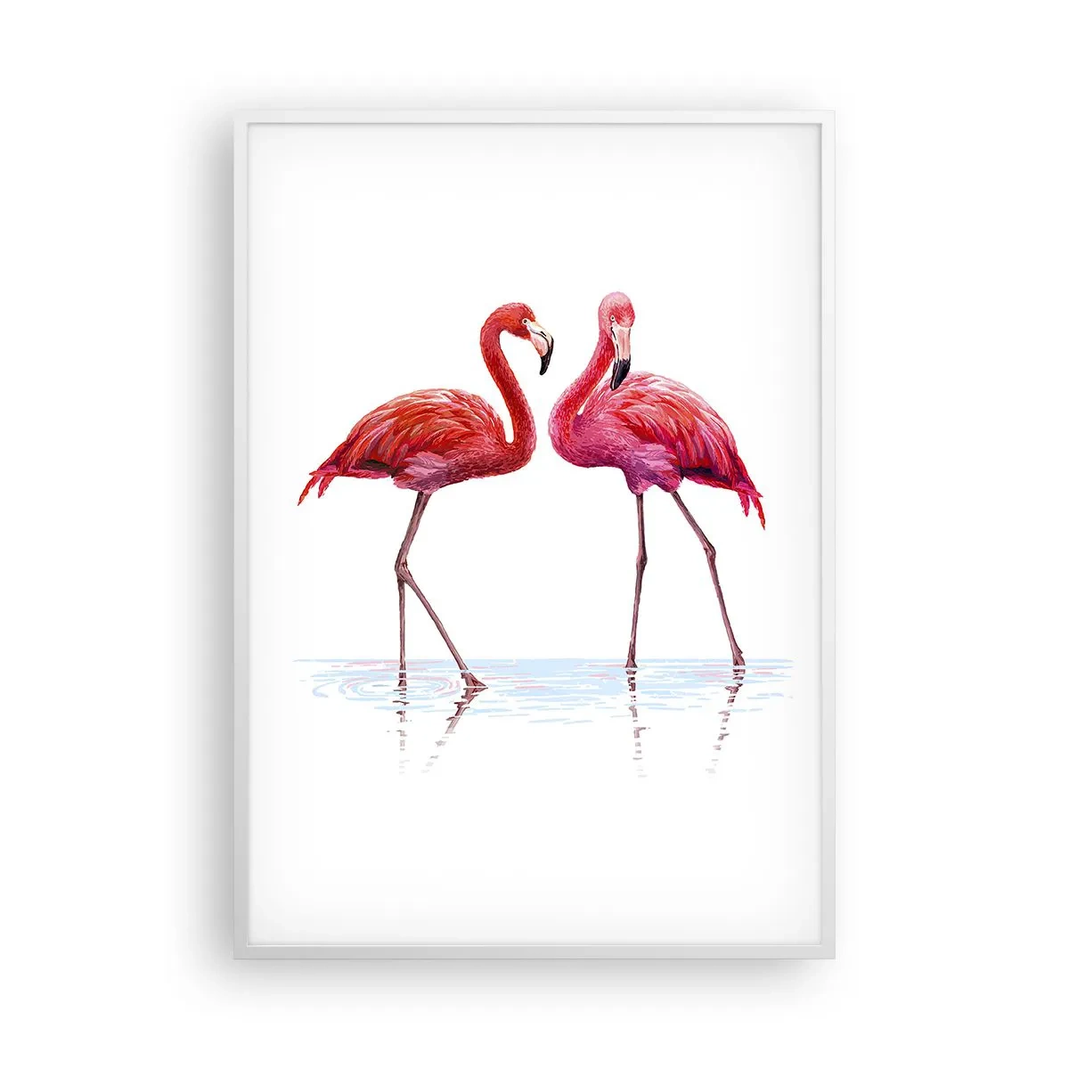 Poster în ramă albă - Pink randez-vous - 70x100 cm