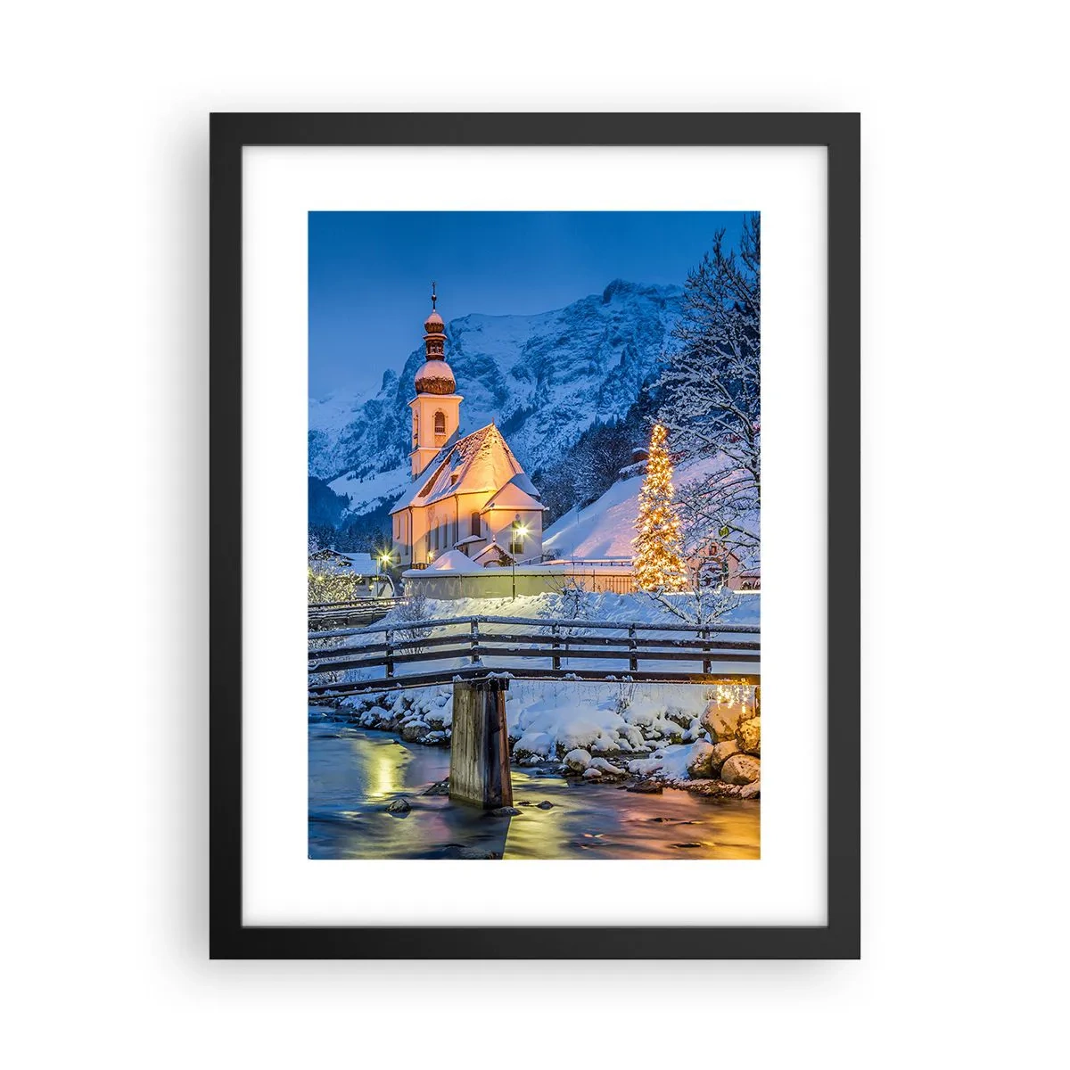 Poster în ramă neagră - Spiritul Crăciunului - 30x40 cm