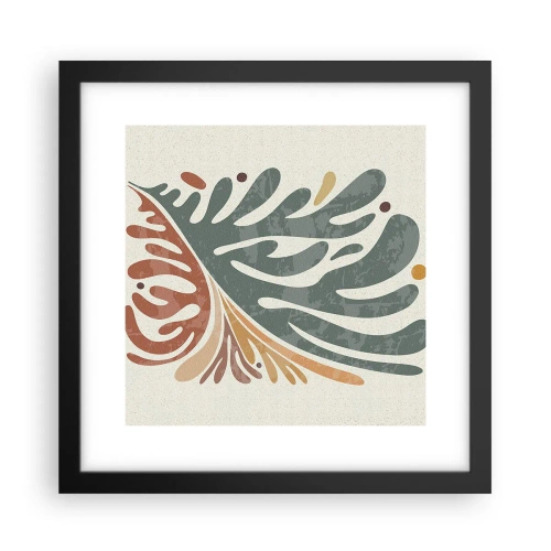 Poster în ramă neagră - Frunză multicoloră - 30x30 cm