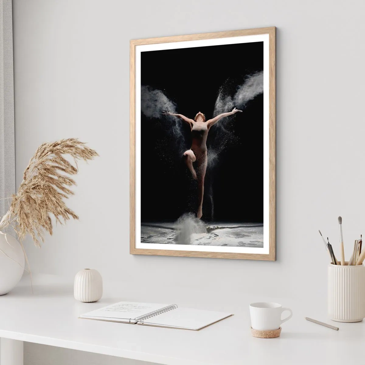 Poster în ramă de stejar deschis - Elfii există - 40x50 cm