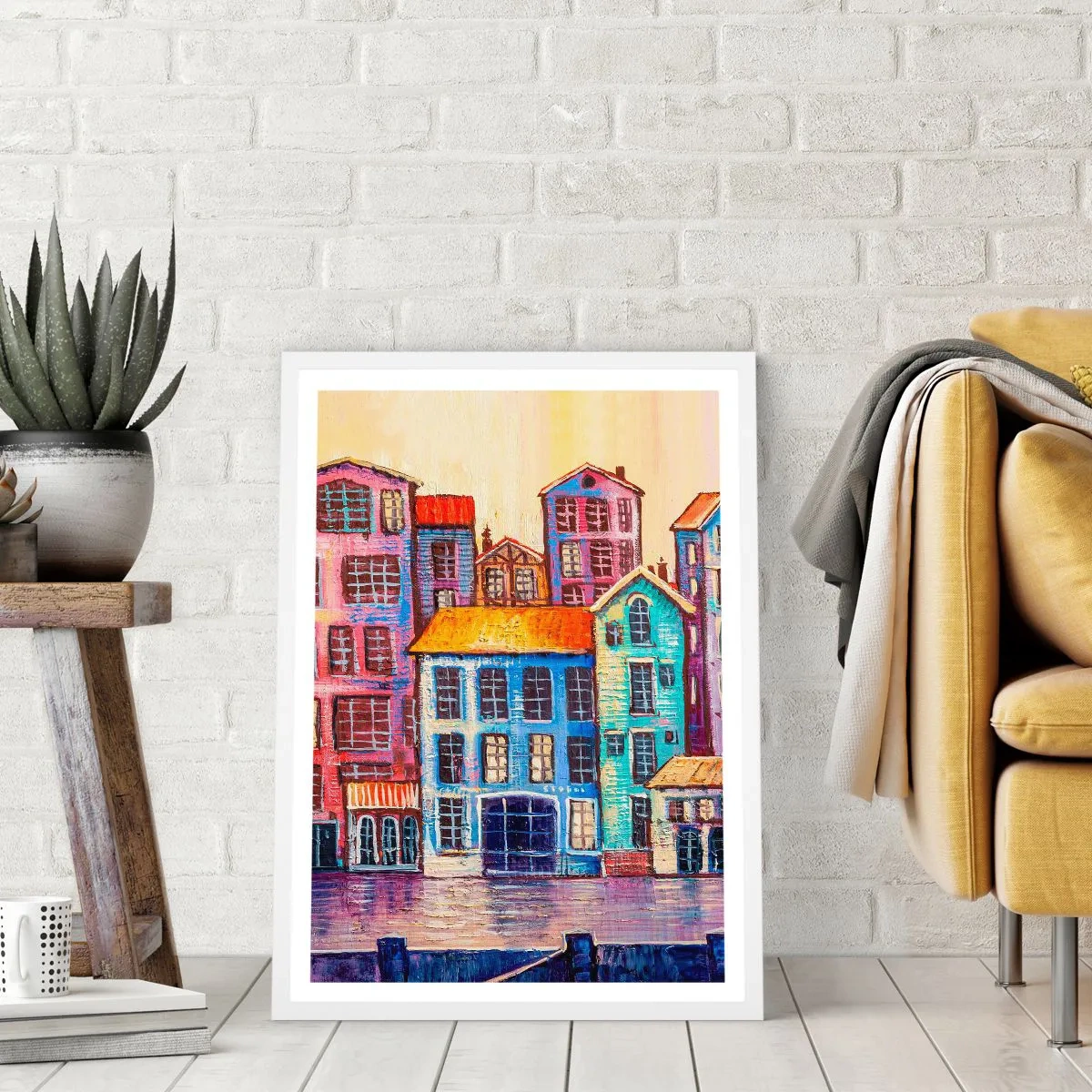 Poster în ramă albă - Un oraș ca în basm - 40x50 cm