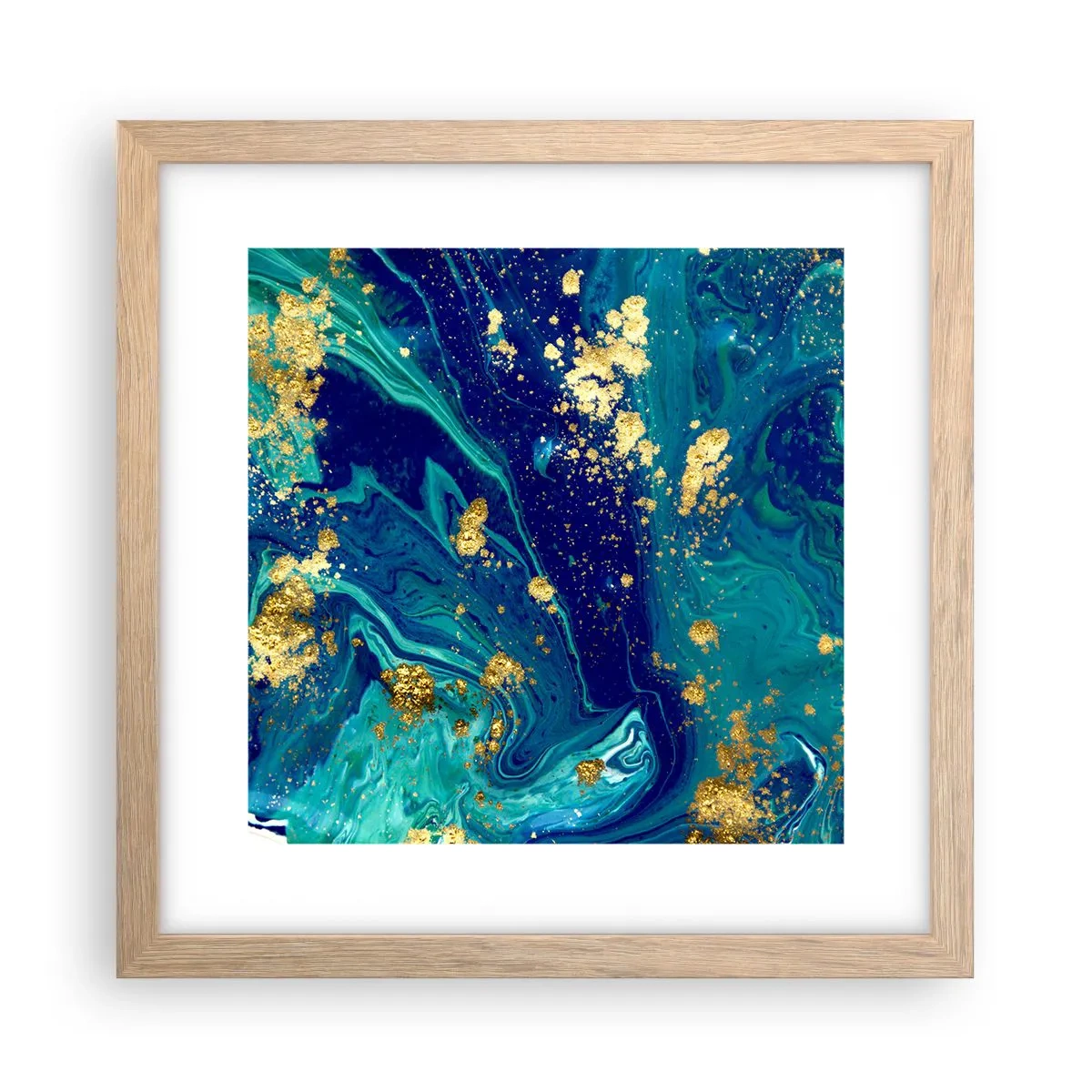 Poster în ramă de stejar deschis - Petale de soare - 30x30 cm