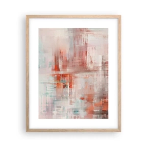 Poster în ramă de stejar deschis - În ceață. Dar roz - 40x50 cm