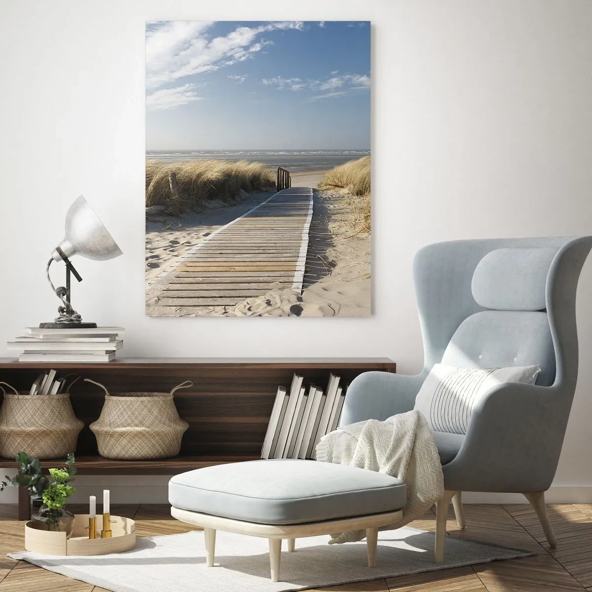 Tablou pe sticlă - În spatele dunei, în zumzetul ierbii - 50x70 cm