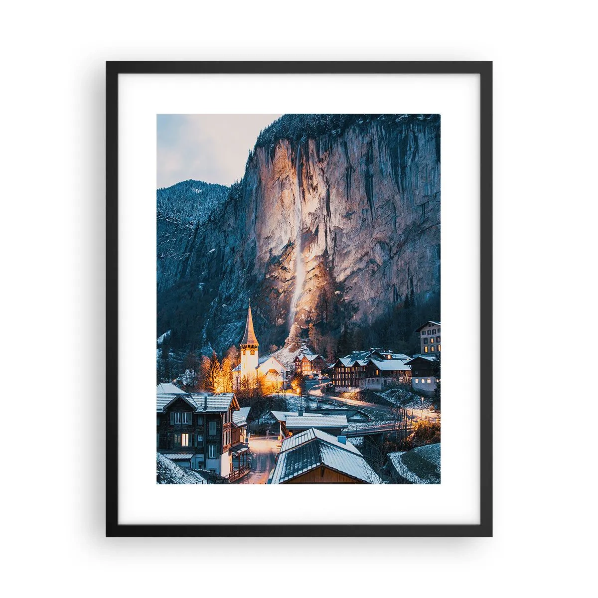 Poster în ramă neagră - Spiritul luminos al iernii - 40x50 cm