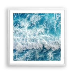 Poster în ramă albă - Cu bucurie și în salturi - 50x50 cm