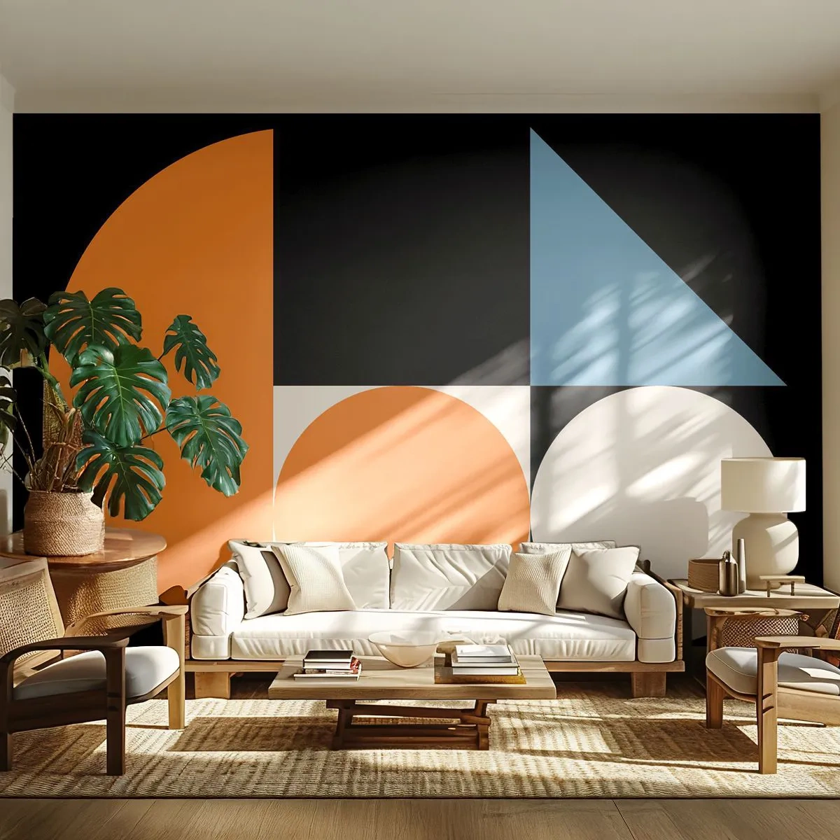 Tapet Premium Sand - Sistem de figuri - Abstracția, Grafică, Model geometric - 350x256 cm