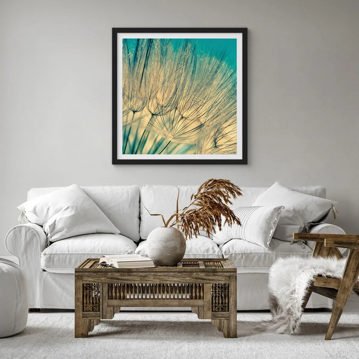 Poster în ramă neagră - Așteptând vântul - 30x30 cm