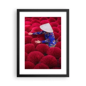 Poster în ramă neagră - Într-un câmp de orez - 30x40 cm