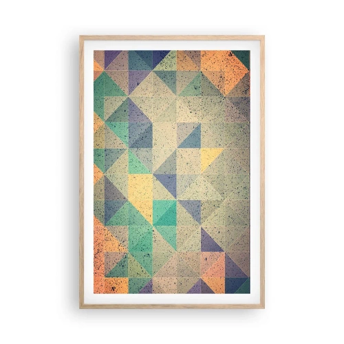 Poster în ramă de stejar deschis - Republica triunghiurilor - 61x91 cm