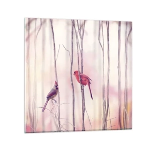 Tablou pe sticlă - O poveste din Pădurea Roz - 50x50 cm