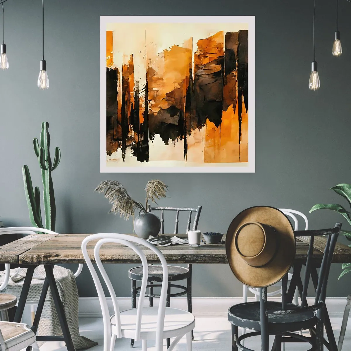 Poster - Armonie de negru și auriu - 50x50 cm