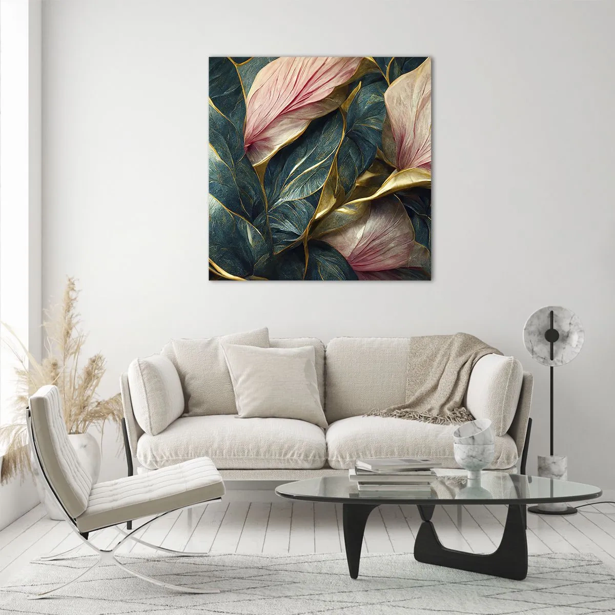 Tablou pe sticlă - Eleganța naturală și stil - 70x70 cm