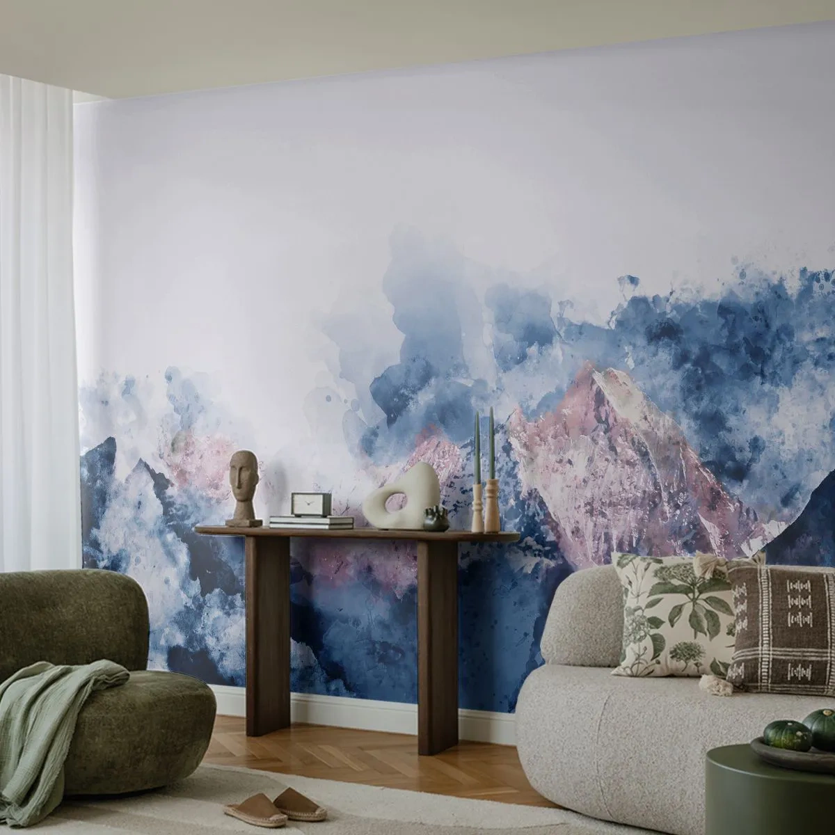 Tapet Standard Eco - Acestea sunt vârfurile! - Abstracția, Bucată, Munţi - 400x280 cm