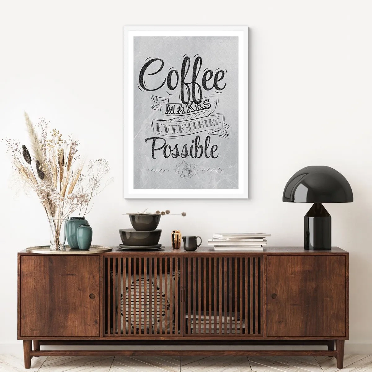 Poster în ramă albă - Cum să nu iubești cafeaua - 50x70 cm