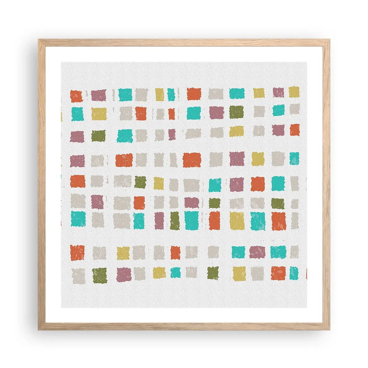 Poster în ramă de stejar deschis - Joc necunoscut - 60x60 cm