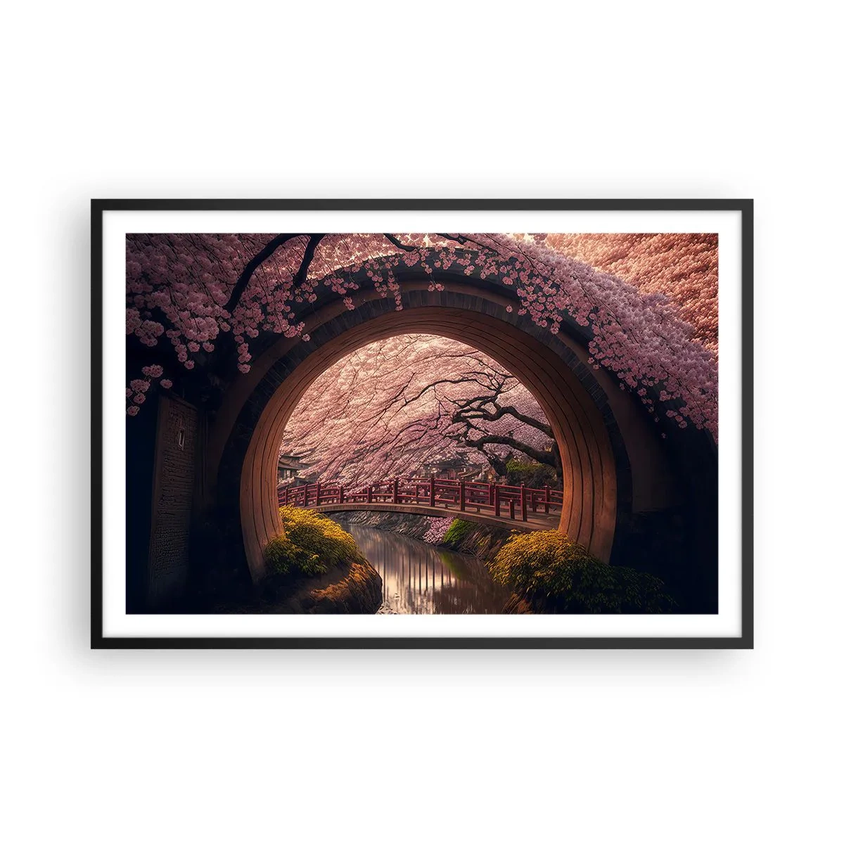 Poster în ramă neagră - Primăvara japoneză - 91x61 cm