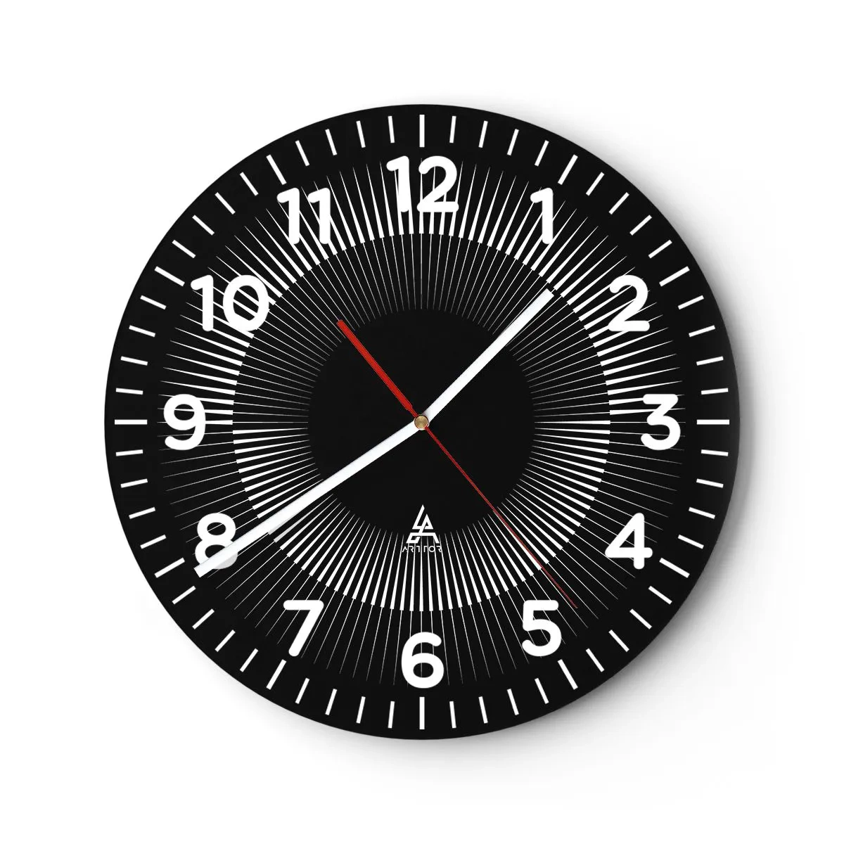 Ceas de perete - Ceas pe sticlă - Soarele Negru - 40x40 cm