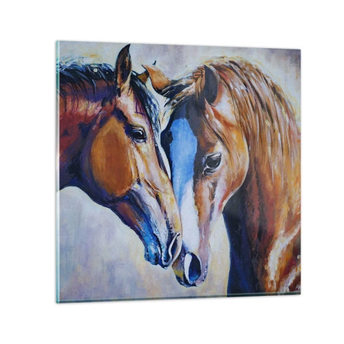 Tablou pe sticlă - Două suflete apropiate - 30x30 cm