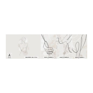 Mostră tapet autocolant Deluxe Sticker - Ca un instrument sensibil - Femeie, Corp, Grafică - 100x30 cm