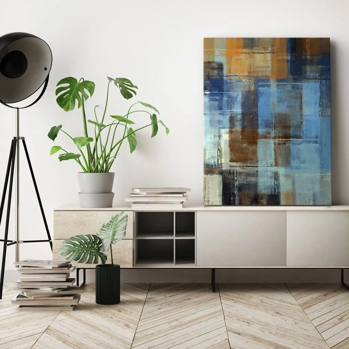 Tablou pe pânză - Prin valul albastru - 55x100 cm