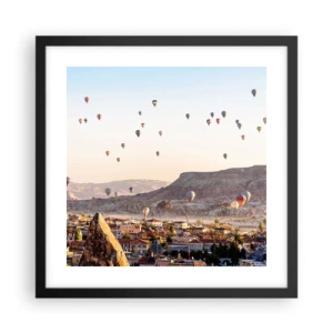 Poster în ramă neagră - Ca niște nave pe cer - 40x40 cm