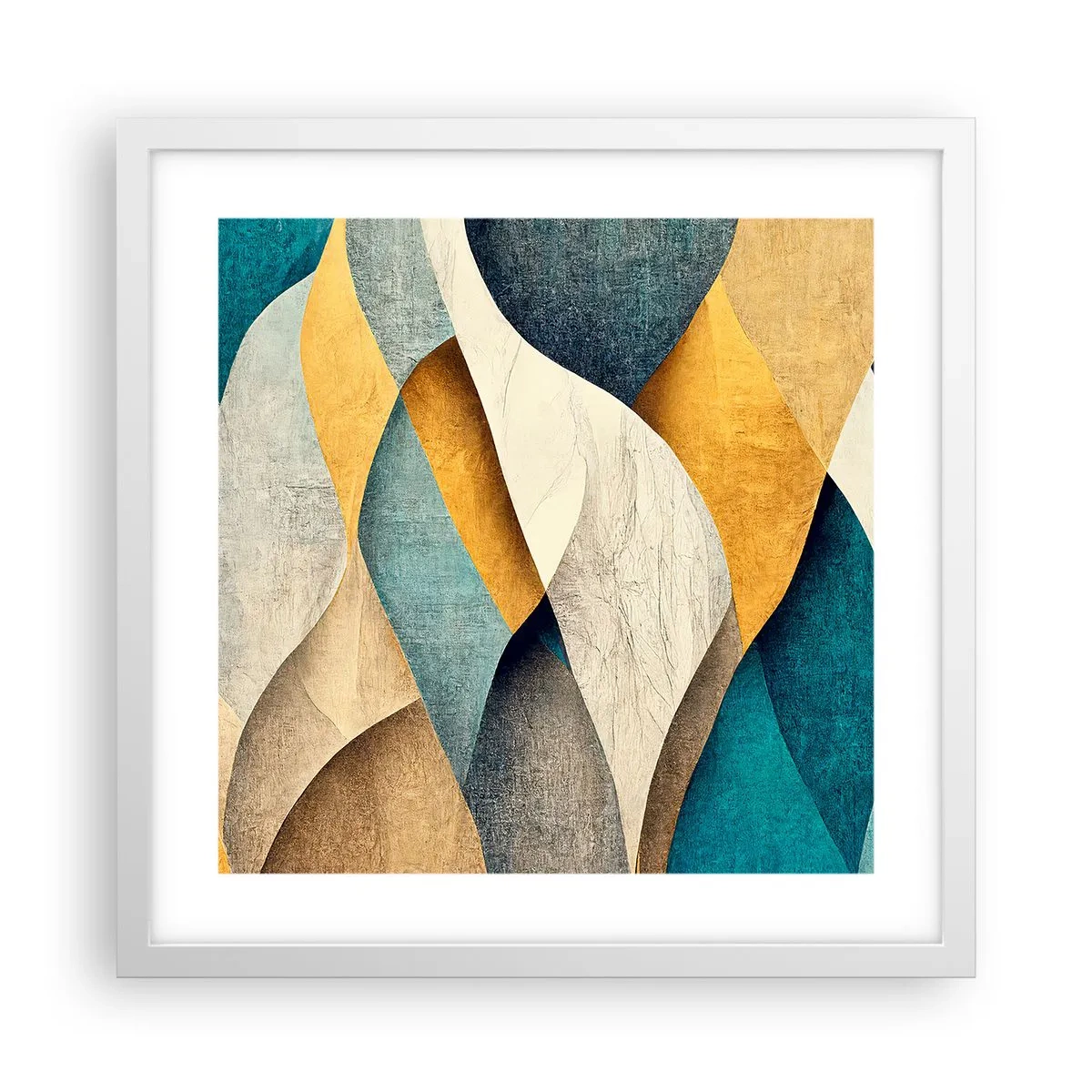 Poster în ramă albă - Ritm și ondulare - 40x40 cm