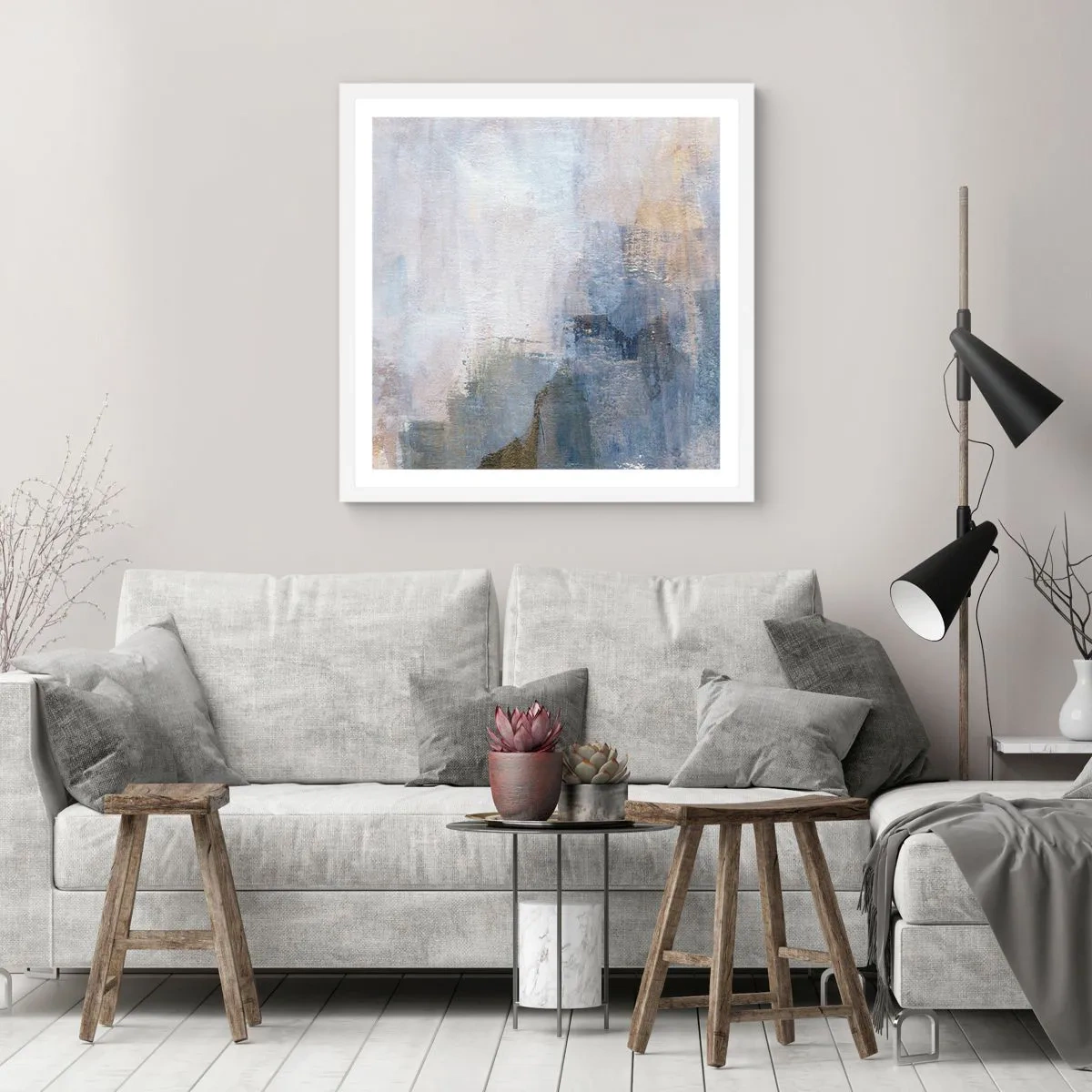 Poster în ramă albă - Tonuri  și acorduri de culoare - 30x30 cm